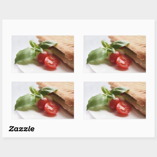 Aufkleber mit rechteckigem italienischem Lebensmit (Blatt)