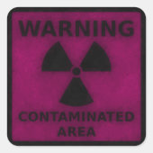 Aufkleber mit rosa Strahlungswarnung (Vorderseite)