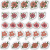 Aufkleber mit roter Blume (Vorderseite)