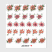 Aufkleber mit roter Blume (Blatt)