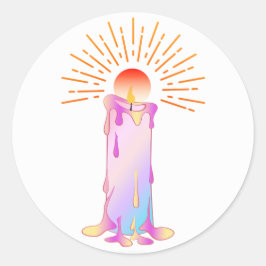 Aufkleber mit Soft Rainbow Candle