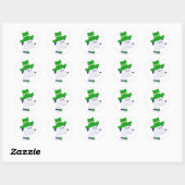 Aufkleber mit St. Patrick's Day-Hund und Kleeblatt (Blatt)