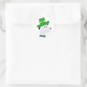 Aufkleber mit St. Patrick's Day-Hund und Kleeblatt (Tasche)