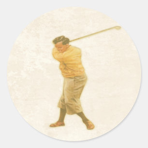 Aufkleber mit Vintagem Golf Player