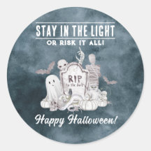 Aufkleber mit weißem Halloween-Party