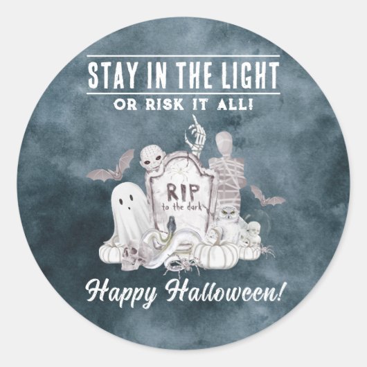 Aufkleber mit weißem Halloween-Party (Vorderseite)