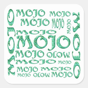 Aufkleber mit weißem Mojo-Quadrat