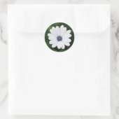 Aufkleber mit weißer Blume (Tasche)