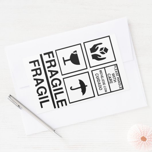 Aufkleber mit zerbrechlicher Warnung (Umschlag)