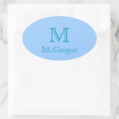 Aufkleber - Monogramm mit Name 3 (Tasche)