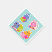 Aufkleber niedlich für Kinder Serviette (Ecke)
