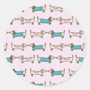 Aufkleber - niedliche Dackeln