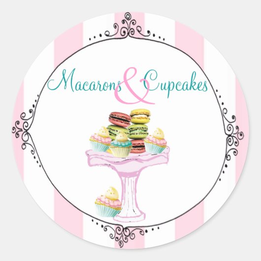 Aufkleber oder Siegel für Macarons und Cupcakes (Vorderseite)