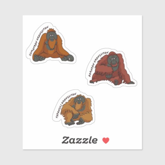 Aufkleber "Orangutan Species" (Blatt)