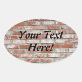 Aufkleber (ovl) - Ziegelwand mit Text (Vorderseite)