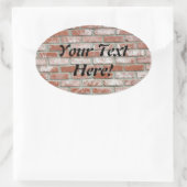 Aufkleber (ovl) - Ziegelwand mit Text (Tasche)