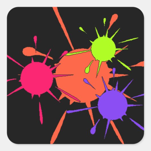 Aufkleber Paintball Party Farbige Spritzer Farbe F (Vorderseite)