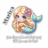 Aufkleber personalisierter Name meraid (Vorderseite)