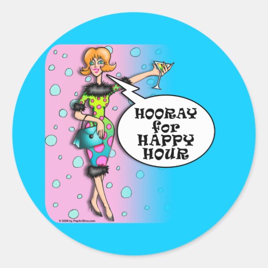 Aufkleber - Polka Dot Martini Diva (Vorderseite)