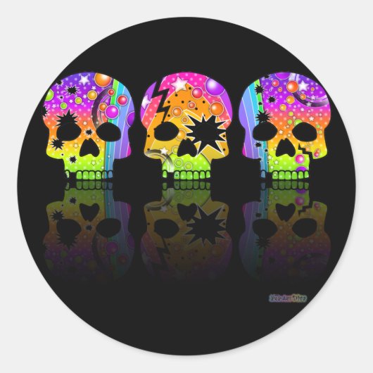 Aufkleber - POP ART SKULLS (Vorderseite)