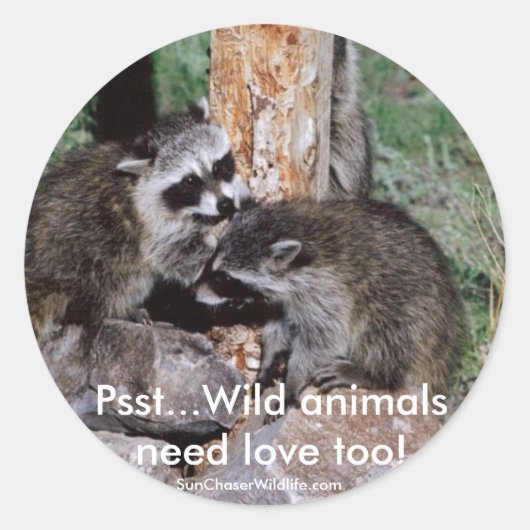 Aufkleber, Psst... Wildtiere brauchen Liebe Runder Aufkleber (Vorderseite)