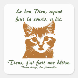 Aufkleber-Quadrat: Le Chat Quadratischer Aufkleber