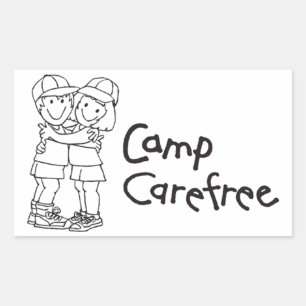 Aufkleber (Rechteck)   Campingplatz Vorsicht