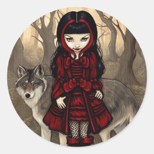 Aufkleber "Red Riding Hood in Herbst" (Vorderseite)