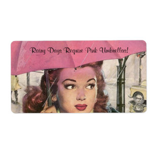 Aufkleber regnerischer Tag des Retro Mode-rosa