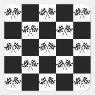 Aufkleber-Rennen-Autoauto LaufenCheckered Quadratischer Aufkleber