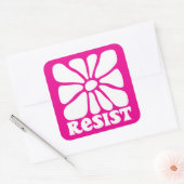 Aufkleber RESIST mit friedlicher Blume (Umschlag)