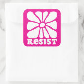 Aufkleber RESIST mit friedlicher Blume (Tasche)