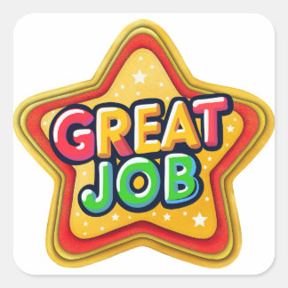 Aufkleber "Retro Star Shaped Great job Achievement
