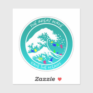 Aufkleber "Rett the Oceans" (grün)