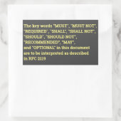 Aufkleber RFC 2119 (Tasche)