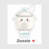 Aufkleber Ricecooker niedlich in Liebe Reiskocher (Blatt)