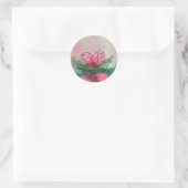 Aufkleber, rosa Blume Runder Aufkleber (Tasche)