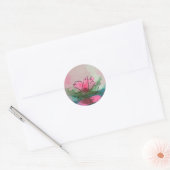 Aufkleber, rosa Blume Runder Aufkleber (Umschlag)