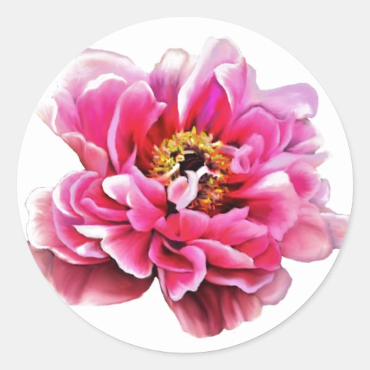 Aufkleber rosa Pfingstrosen (Vorderseite)