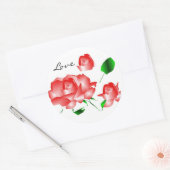 Aufkleber "Rosa Rote Rose I Liebe" (Umschlag)