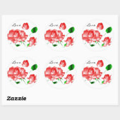 Aufkleber "Rosa Rote Rose I Liebe" (Blatt)