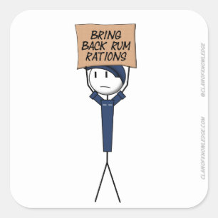 Aufkleber "Rum Rations zurückbringen"