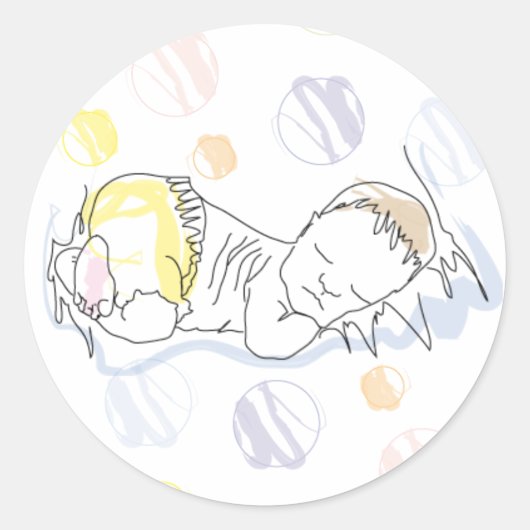 Aufkleber schläft Baby (Vorderseite)