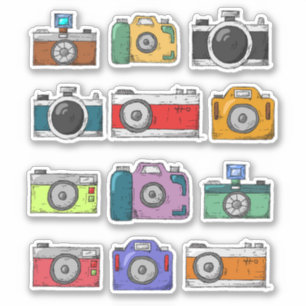 Aufkleber-Set für Retro-Kameras Aufkleber