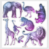 Aufkleber-Set für Zootiere Aufkleber (Blatt)
