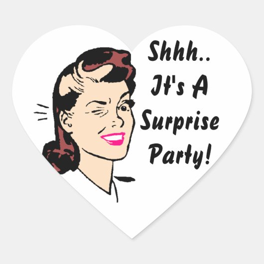 Aufkleber Shhh.. Es ist ein überraschendes Party! (Vorderseite)