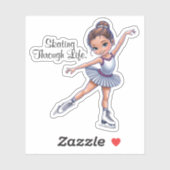 Aufkleber "Skaten Through Life" für den EisSkater (Blatt)