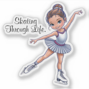 Aufkleber "Skaten Through Life" für den EisSkater