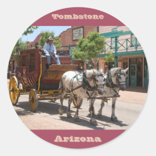 Aufkleber: Stagecoach-Fahrt #3 (rundes Rot) Runder Aufkleber