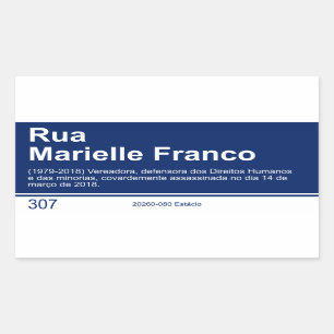 Aufkleber-Straßenschild Marielle Franco Rechteckiger Aufkleber